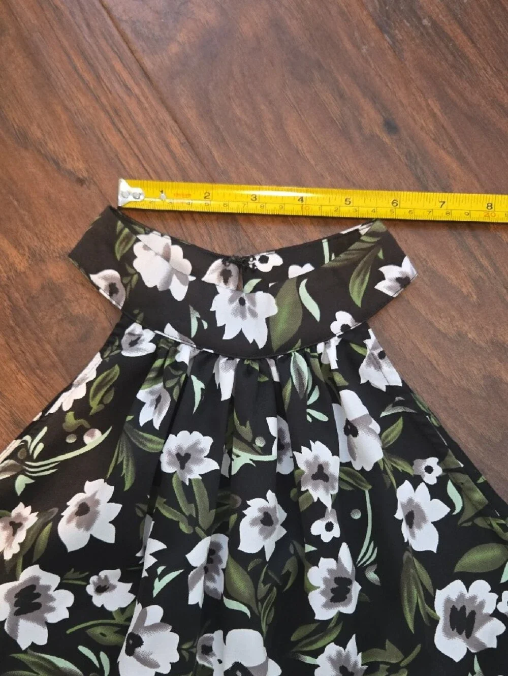 ​Black & White Floral Halter Neck Wide Leg Jumpsuit Dress Casual Chic_097